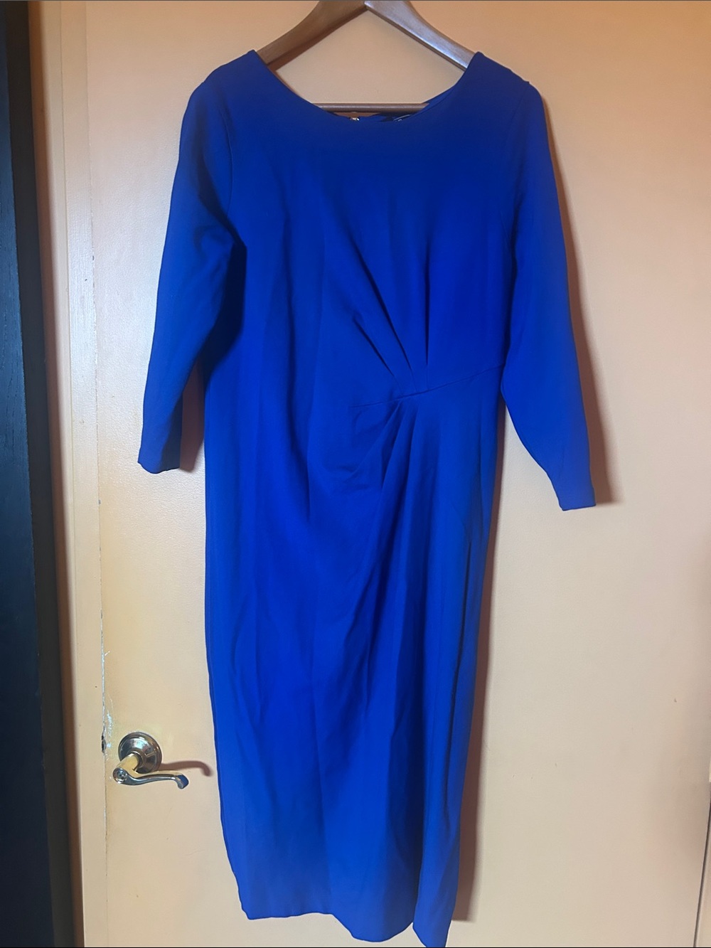 Lands' End Cobalt Blue Long Sleeve Sheath Dress